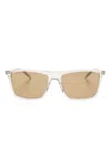 Saint Laurent Sl 668 Rectangle-frame Sunglasses In Neutrals