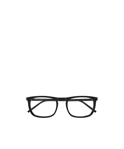 Saint Laurent Sl 670 Rectangle-frame Glasses In Black