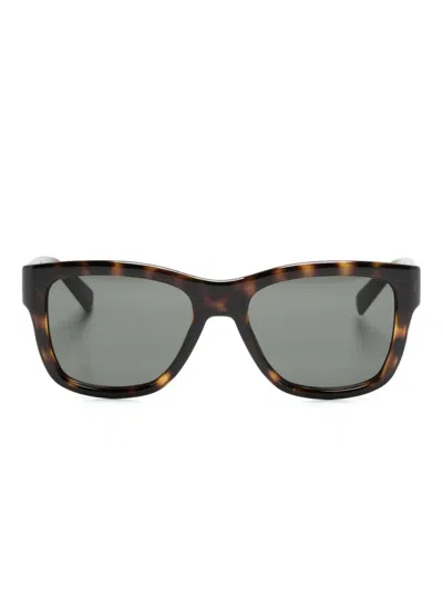 Saint Laurent Sl 674 Square-frame Sunglasses In Brown