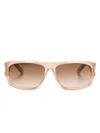Saint Laurent Sl 689 Rectangle-frame Sunglasses In 中性色
