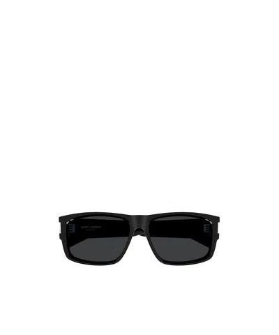 Saint Laurent Sl 689 Rectangle-frame Sunglasses In Black