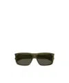 Saint Laurent Sl 689 Rectangle-frame Sunglasses In Green