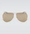 Saint Laurent Sl 690 Aviator Sunglasses In Gold