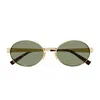 Saint Laurent Sl 692 Linea Sl Logo 003 Gold Green Sunglasses In Green