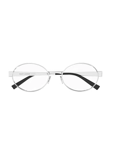 Saint Laurent Sl 692 Opt Eyewear In 001 Silver Silver Transpa