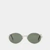 Saint Laurent Sl 692 Round-frame Sunglasses In Silver