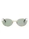 Saint Laurent Sl 692 Round-frame Sunglasses In Gold