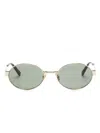 Saint Laurent Sl 692 Round-frame Sunglasses In Gold