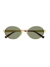 Saint Laurent Sl 692 Sunglasses In Gold Gold Green