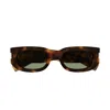 Saint Laurent Eyewear Rectangular Frame Sunglasses In Marrone
