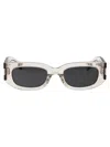 Saint Laurent Beige Beige Grey Acetate Sunglasses In Black