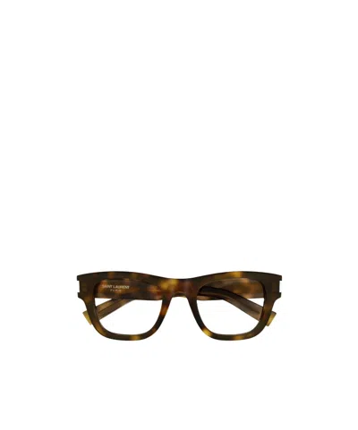 Saint Laurent Sl 698 Square-frame Glasses In Brown