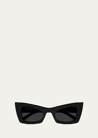SAINT LAURENT FASHION SHOW PLASTIC CAT-EYE SUNGLASSES