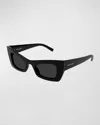 Saint Laurent Sl 702 Fashion Show Plastic Cat-eye Sunglasses In Black