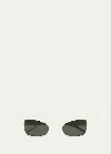 Saint Laurent Sl 702 Fashion Show White Plastic Cat-eye Sunglasses In Ivory