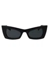 Saint Laurent Sl 702 Fashion Show Plastic Cat-eye Sunglasses In 001 Black Black Black
