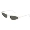 Saint Laurent Sl 703 Brand Line Classic 003 White Sunglasses In 003 White White Grey