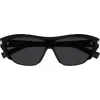 Saint Laurent Sl 704 Recycled Acetate Shield Sunglasses In Black