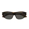 Shop Saint Laurent Sl 704 Linea Corner Angle 003 Havana Grey Sunglasses