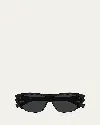 Saint Laurent Sl 704 Recycled Acetate Shield Sunglasses In Black
