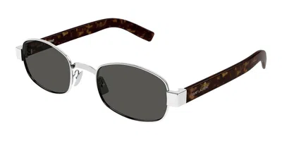 Saint Laurent Sl 706 002 Occhiali Da Sole Argentati Per Uomo In Gray