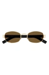 Saint Laurent Sl 706 Linea Sl Logo 001 Gold Black Brown Sunglasses
