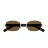 Saint Laurent Sl 706 Linea Sl Logo 001 Gold Black Brown Sunglasses In Gold