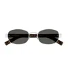 Saint Laurent Sl 706 Linea Sl Logo 002 Havana Silver Grey Sunglasses In Silver