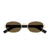 Saint Laurent Sl 706 Linea Sl Logo 001 Gold Black Brown Sunglasses