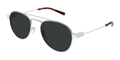 Saint Laurent Sl 708 002 Occhiali Da Sole Argentati Per Uomo In Black
