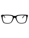 Saint Laurent Black-black-transparent Acetate Glasses In Multi