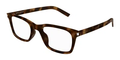 Saint Laurent Sl 718 Slim Asian Fit Men's Glasses, Tortoiseshell, Size 51 In Brown