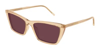 Saint Laurent Sl 737 Mica Thin 008 Occhiali Da Sole Gialli Per Donna In Gold