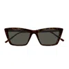 Saint Laurent Sl 737 Mica Thin Linea Sl Logo 002 Havana Grey Sunglasses In Brown