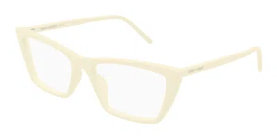 Saint Laurent Sl 737 Mica Thin Opt 008 Occhiali Da Vista Bianchi Per Donna (solo Montatura) In Gold