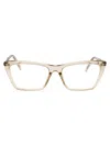 Saint Laurent Yellow-yellow-transparent Recycled Acetate Glasses In Neutral