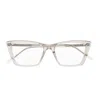 Saint Laurent Sl 737 Mica Thin Opt Linea Sl Logo 004 Beige Trasparent Gloves In Trasparente
