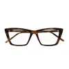 Saint Laurent Sl 737ica Thin Opt-003 Havana-havana-transparent In Marrone