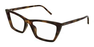 Saint Laurent Sl 737 Mica Thin Opt Women's Glasses, Tortoiseshell, Size 54 In Brown