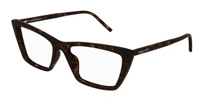 Saint Laurent Sl 737 Mica Thin Opt Women's Glasses, Tortoiseshell, Size 54 In Brown