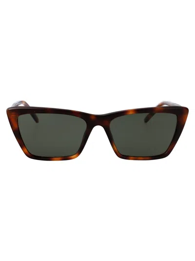 Saint Laurent Sl 737 Mica Thin Sunglasses In Gray