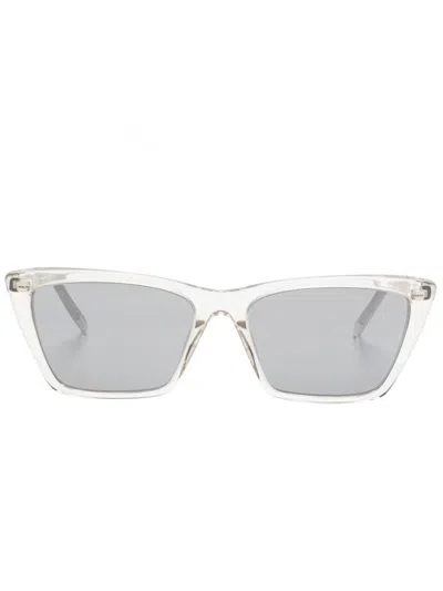 Saint Laurent Sl 737 Mica Thin Sunglasses In Neutrals