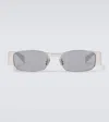 Saint Laurent Sl 738 Rectangular Sunglasses In Silver