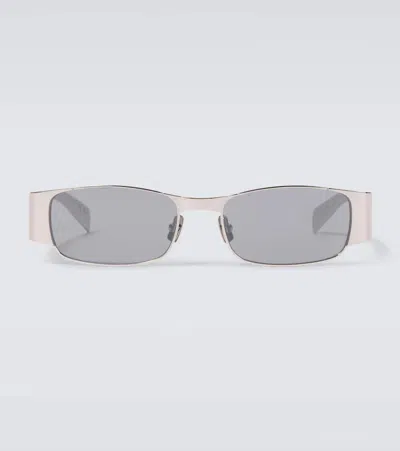 Saint Laurent Sl 738 Rectangular Sunglasses In Silver