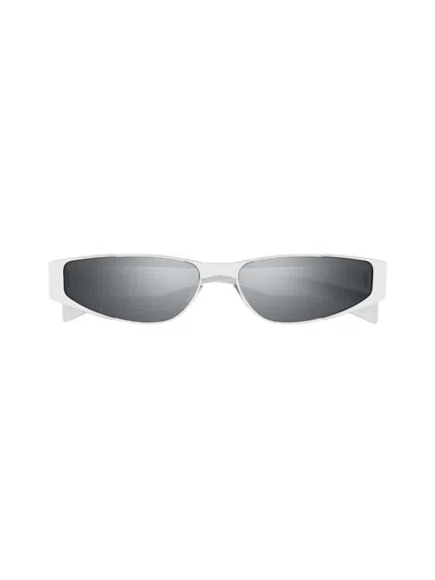 Saint Laurent Sl 739 - Silver Metal Sunglasses In Silver-silver-silver