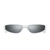 Saint Laurent Sl 739 Linea Sl Logo 001 Silver Silver Sunglasses In Silver