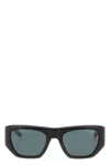 Saint Laurent '740' Rectangular Frame Sunglasses In Black
