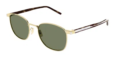 Saint Laurent Sl 747 Asian Fit 008 Men's Sunglasses Gold Size 53 In Green