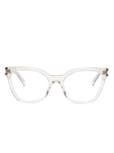 Saint Laurent Sl 748 Glasses In Beige-beige-transparent