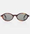 Saint Laurent Sl 751 Jeanne Oval Sunglasses In Brown